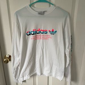 White long sleeve Adidas t-shirt